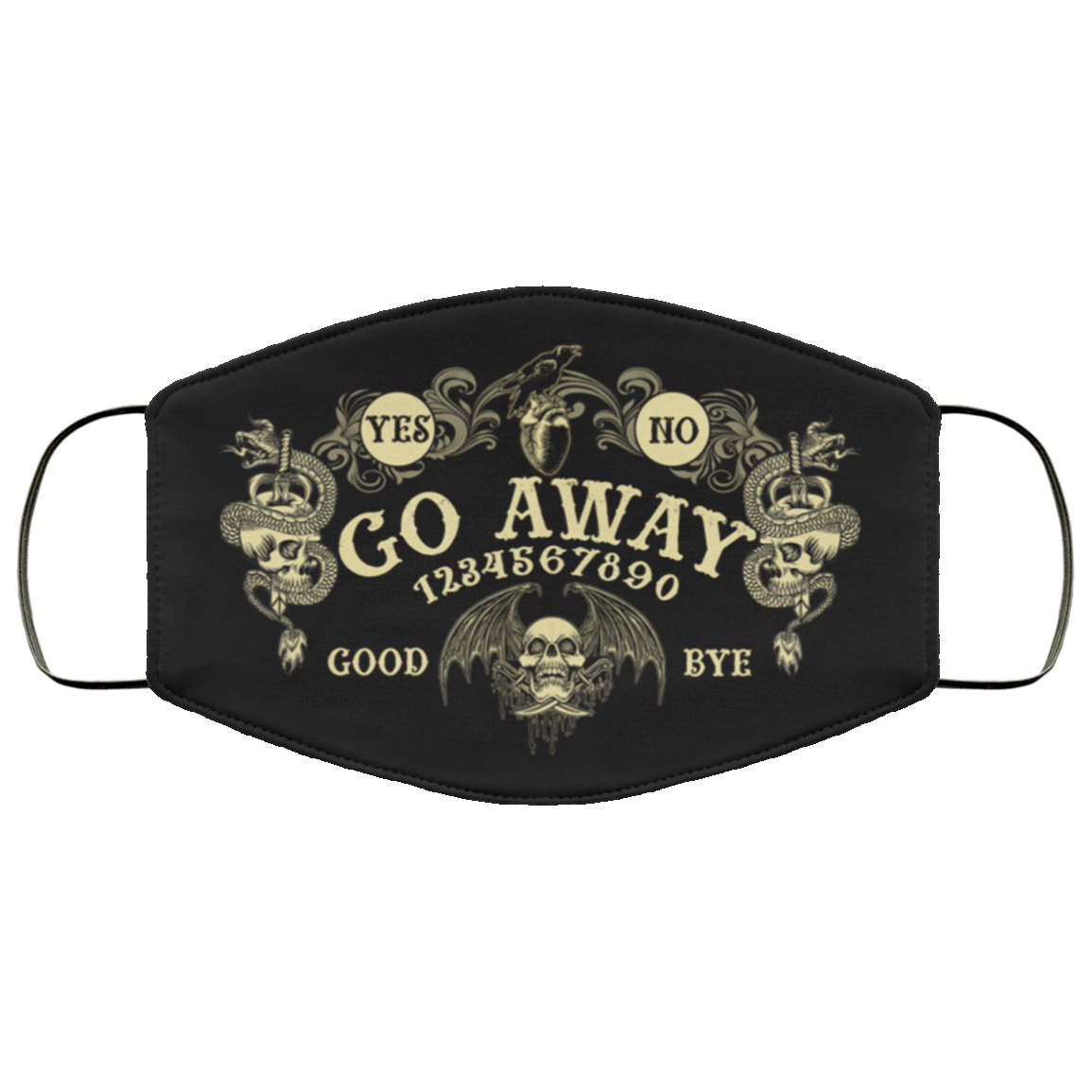 Ouija Board Go Away Quarantine 2020 Washable Reusable Custom – Printed Cloth Face Mask Cover, White, Cloth Face Mask