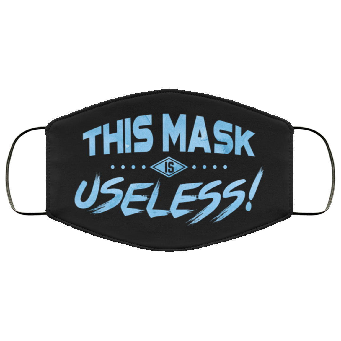 This Mask Is Useless - Funny Face Mask, Black, Cloth Face Cover