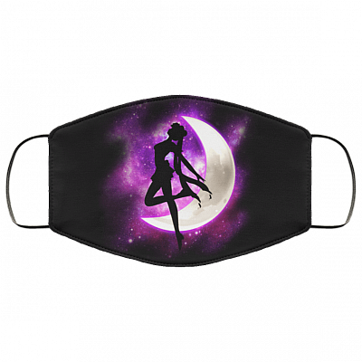 Sailor Moon Usagi Tsukino Japanese Anime Washable Reusable Custom – Printed Cloth Face Mask Cover, Black, Cloth Face Mask
