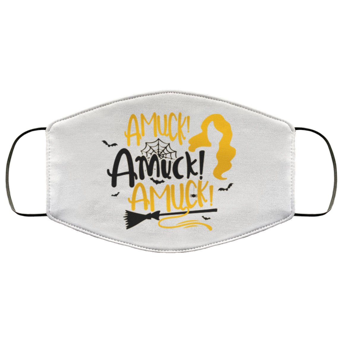 Amuck Amuck Hocus Pocus Washable Reusable Custom - Printed Cloth Face Mask Cover, White, Cloth Face Cover