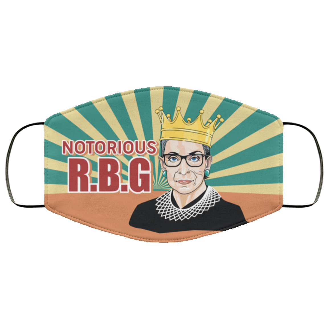 Notorious RBG Vintage Washable Reusable Custom – Printed Cloth Face Mask Cover, White, Cloth Face Cover