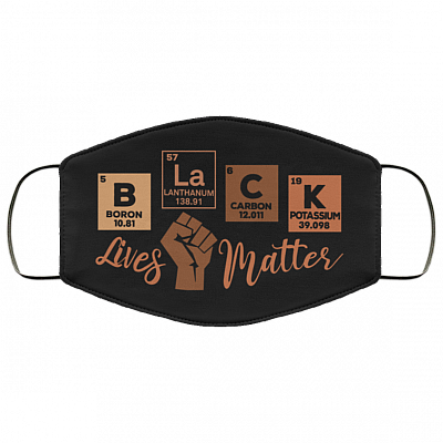Black Lives Matter Periodic Table Washable Reusable Custom - Printed Cloth Face Mask Cover, White, Cloth Face Mask