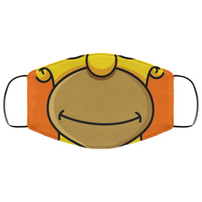 Homer Simpson Mouth Washable Reusable Custom - Printed Cloth Face Mask Cover, Burnt Orange, Cloth Face Mask