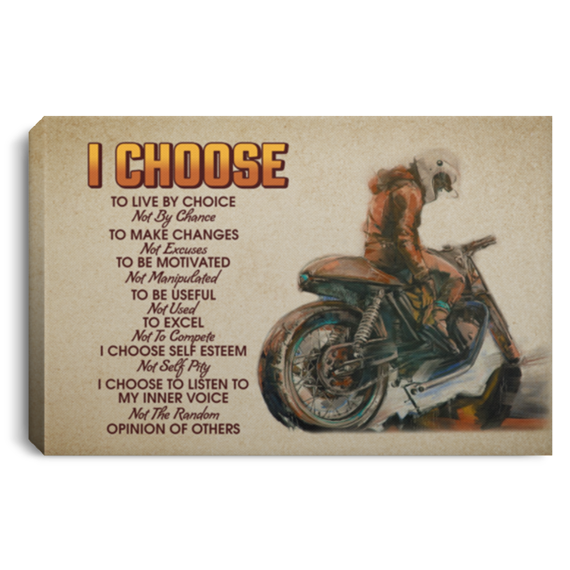 I Choose To Live By Choice Not By Chance To Make Changes Not Excuses Gallery Wrapped Framed Canvas Prints, White, 0.75'' Framed Canvas