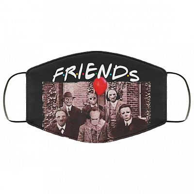 Friends Horror Creepy Halloween Movie Lovers Washable Reusable Custom – Printed Cloth Face Mask Cover, White, Cloth Face Cover