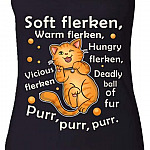 Soft Flerken Warm Hungry Vicious Flerken Ball of Fur Tank Top - Raceback, Ladies Racerback Tank, Black