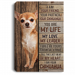 I Am Your Friend Your Partner Your Chihuahua Framed Canvas Prints - Unframed Poster - Home Decor Wall Art, White, 0.75'' Framed Canvas