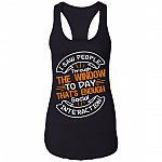 I Saw People Through The Window Today That's Enough Social Interaction Cotton Tank Top Tee - Ladies Racerback Tank, Black, Ladies Racerback Tank