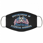 Brotherhood Of American Essential Worker Washable Reusable Custom – Printed Cloth Face Mask Cover, Black, Cloth Face Cover