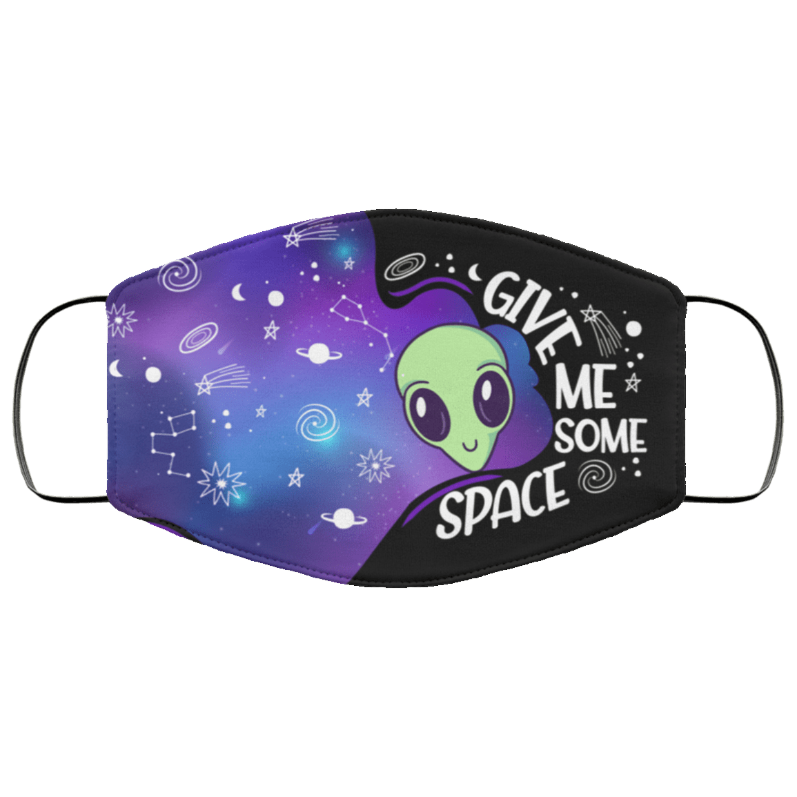 Give Me Some Space Washable Reusable Custom – Printed Cloth Face Mask Cover, White, Cloth Face Mask