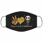 Peace Love Nightmare Washable Reusable Custom – Printed Cloth Face Mask Cover, White, Cloth Face Cover