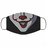 Clown Mouth IT Pennywise Washable Reusable Custom – Printed Cloth Face Mask Cover - Halloween Face Mask, White, Cloth Face Mask