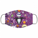 Jack Skellington Mask - Nightmare Before Christmas Washable Reusable Custom – Printed Cloth Face Mask Cover, White, Cloth Face Cover