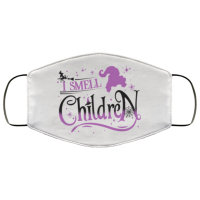 I Smell Children Hocus Pocus Washable Reusable Custom - Printed Cloth Face Mask Cover, White, Cloth Face Cover