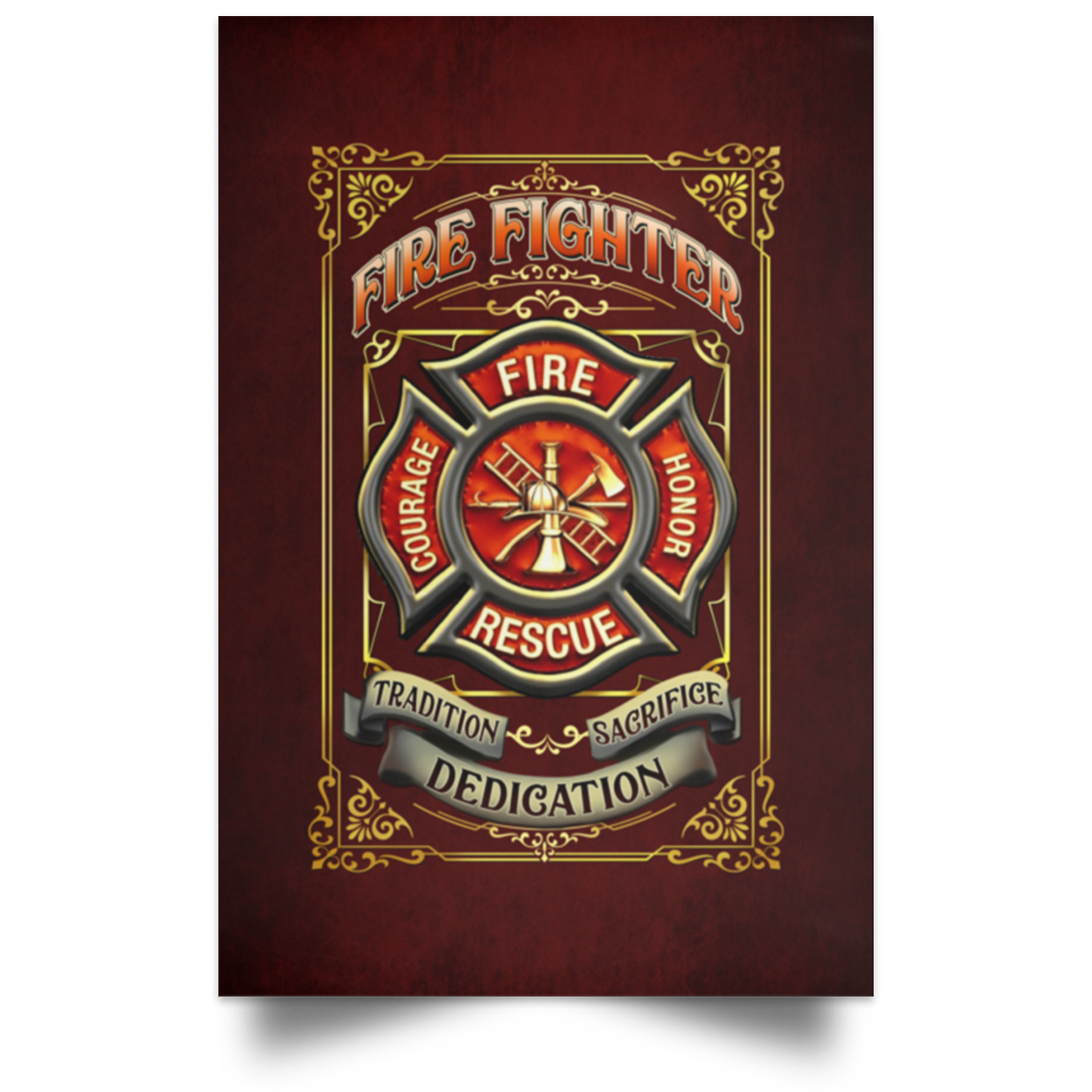 Firefighter Department Canvas | Fireman Tradition Dedication Sacrifice ...