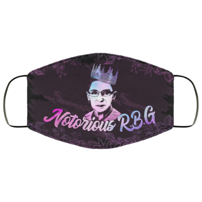 Notorious RBG Washable Reusable Custom – Printed Cloth Face Mask Cover, Black, Cloth Face Cover