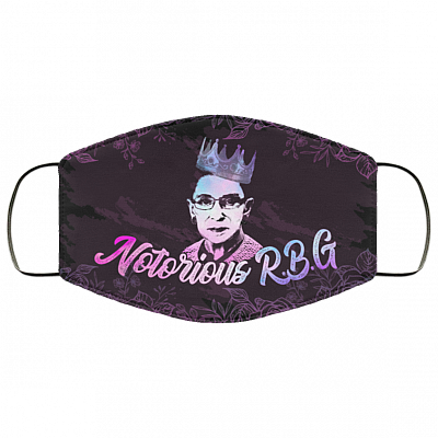 Notorious RBG Washable Reusable Custom – Printed Cloth Face Mask Cover, Black, Cloth Face Cover