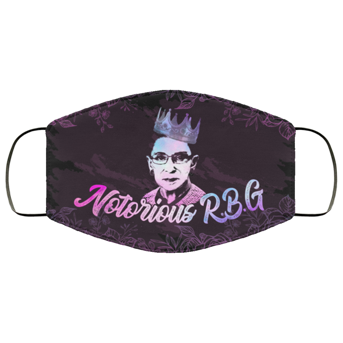 Notorious RBG Washable Reusable Custom – Printed Cloth Face Mask Cover, Black, Cloth Face Cover