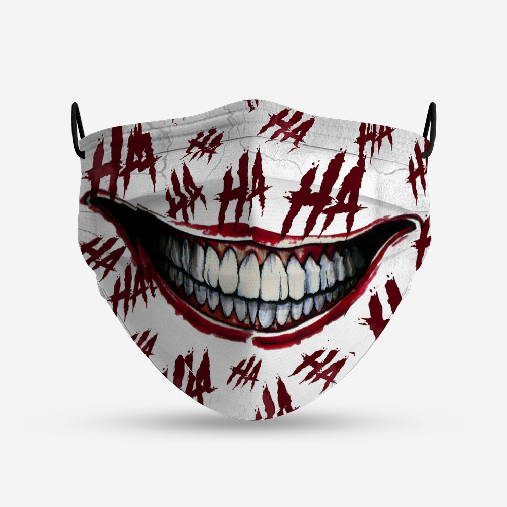 Funny Joker Face Mask Ha Ha Ha Washable Reusable Custom Joker Face