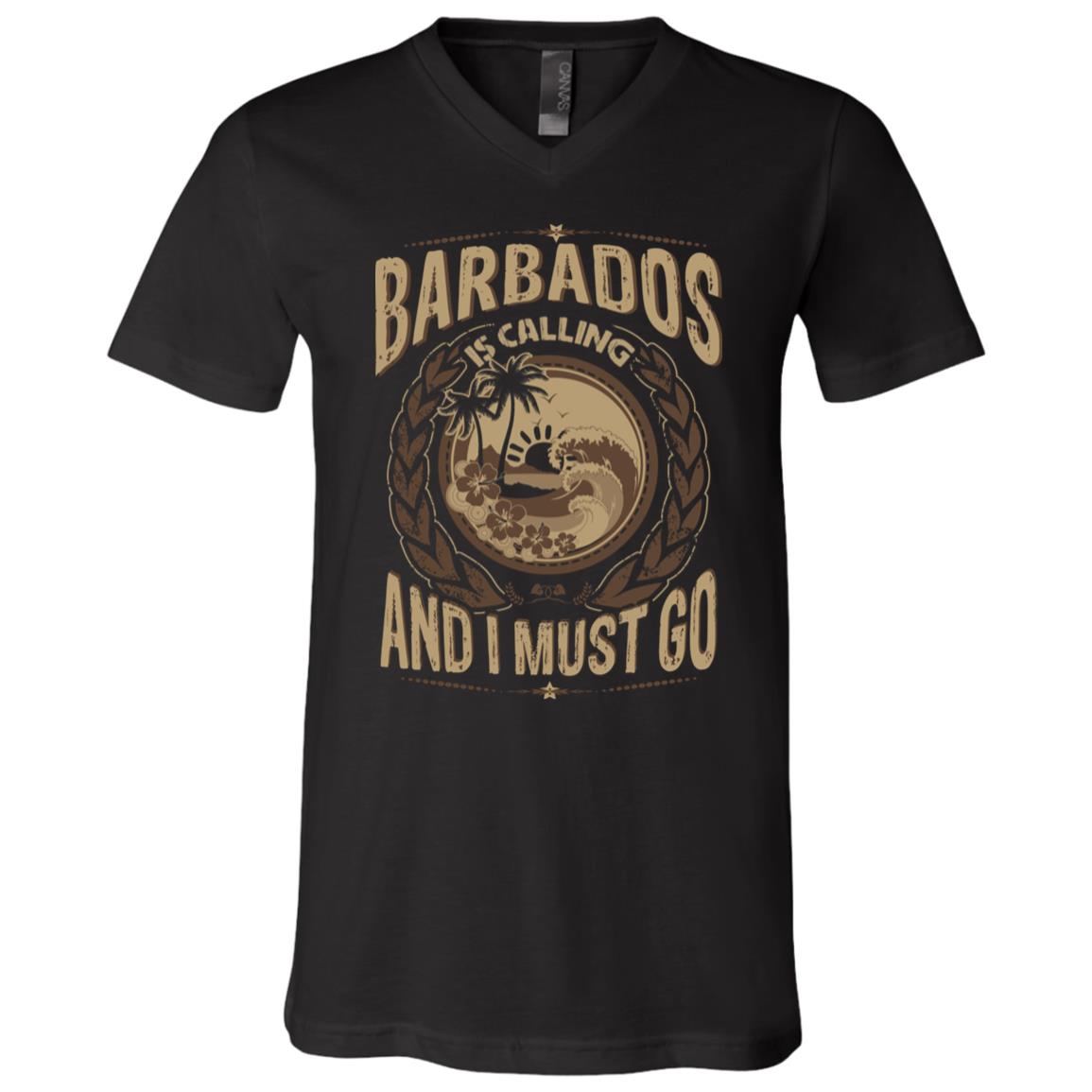 Barbados is Calling and I Must Go T-Shirt - Vneck Shirt, Black, V-Neck T-Shirt