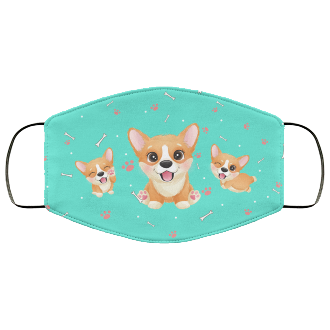 Cute Corgi Dog Mom Gifts Washable Reusable Custom – Printed Cloth Face Mask Cover, White, Cloth Face Cover