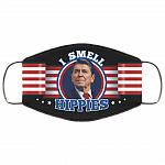 I Smell Hippies - Ronald Reagan Funny Face Mask - Washable Reusable Custom – Printed Cloth Face Mask Cover, Black, Cloth Face Mask