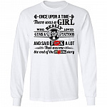 There Was A Girl Who Really Loved Gyms and Tattoos and Said Fuck A Lot Hoodie - Sweatshirt - Long Sleeve, White, Long Sleeve