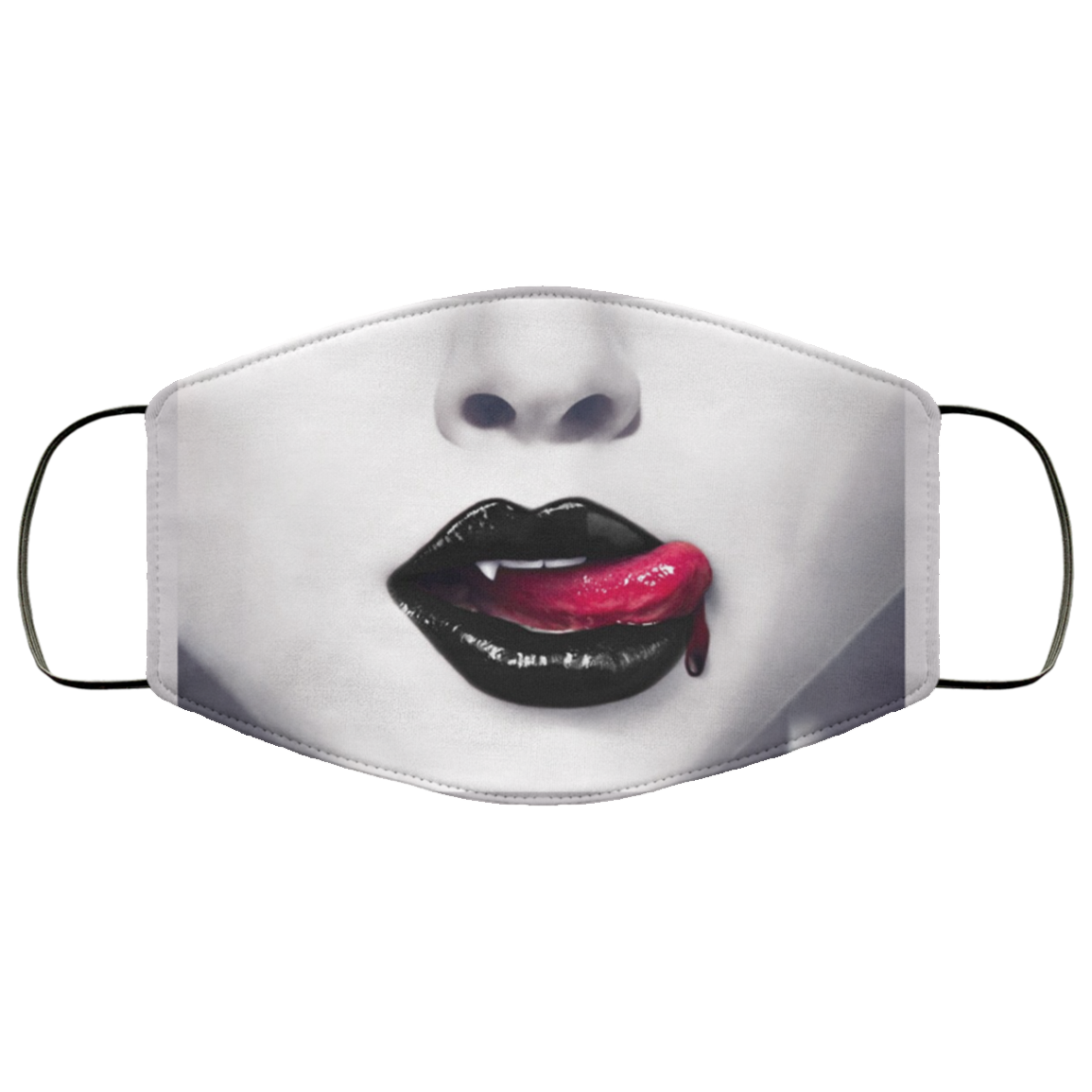 Sexy Red Bloody Lips Vampire Halloween Mask Washable Reusable Custom – Printed Cloth Face Mask Cover, White, Cloth Face Cover