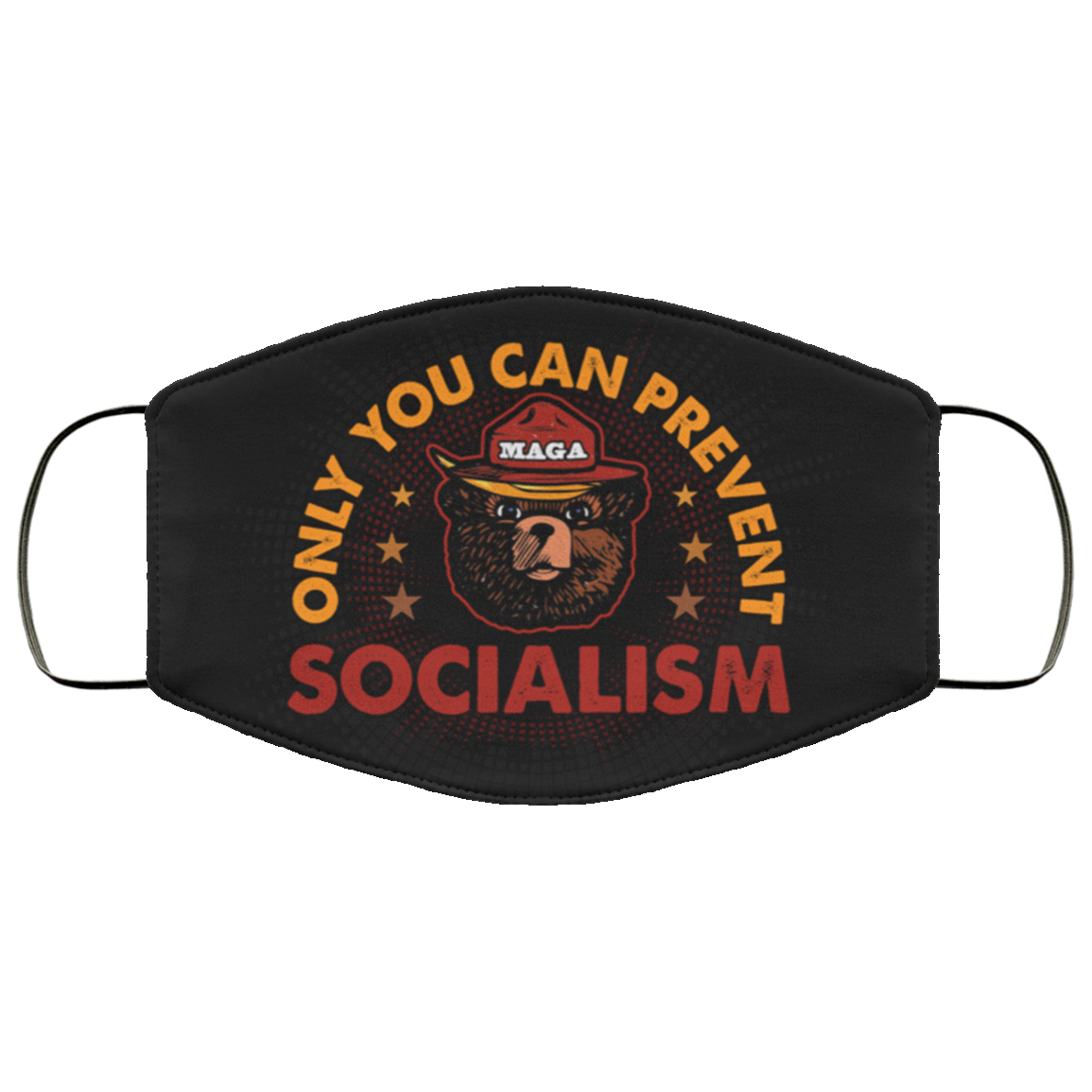 Only You Can Prevent Socialism Washable Reusable Custom – Printed Cloth Face Mask Cover, White, Cloth Face Cover