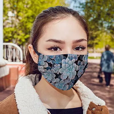 Alternative view of Succulent Plant Lover Gifts Washable Reusable Custom – Printed Cloth Face Mask Cover