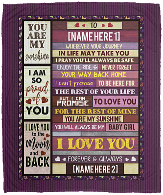 Personalized To My Daughter Wherever Your Journey In Life May Take Pray You'll Always Be Safe Mink Sherpa Blanket, White, Cozy Plush Fleece Blanket - 50x60