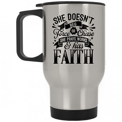 14 oz. Silver Travel Mug