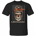 Americanmama T-Shirt - Funny Motherhood Gifts Shirt, Black, Unisex T-Shirt