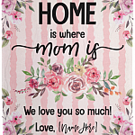 Home Is Where The Mom Is - Mom Personalized Blanket With Kids Name - Mother's Day Gifts From Son And Daughter, White, Cozy Plush Fleece Blanket - 50x60