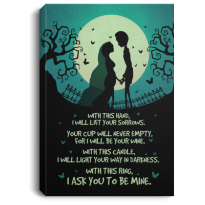 Corpse Bride With This Hand Gallery Wrapped Framed Canvas Prints - Unframed Poster - Home Decor Wall Art, White, 0.75'' Framed Canvas