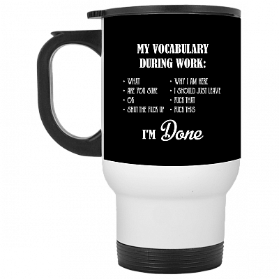 14 oz. White Travel Mug