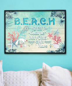 Alternative view of Beach Best Escape Anyone Can Have Quote Wrapped Framed Canvas Prints - Unframed Poster