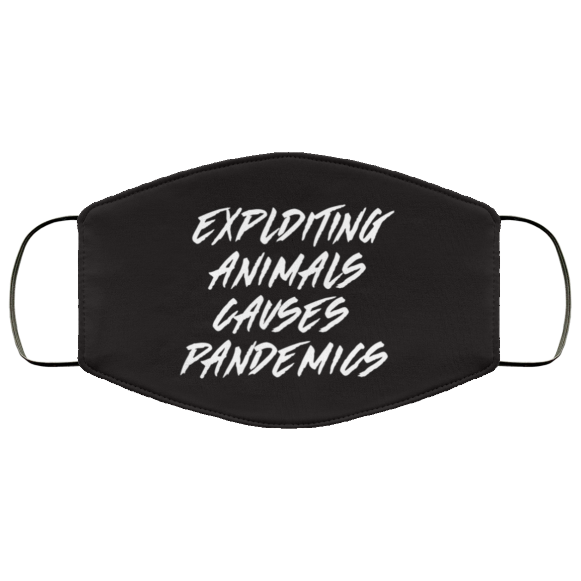 Exploiting Animals Washable Reusable Custom – Printed Cloth Face Mask Cover - Vegeterian Gift, White, Cloth Face Cover