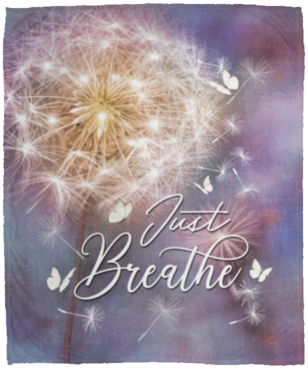 Just Breathe Fleece Blanket – Sherpa Blanket – Woven Blanket, White, Cozy Plush Fleece Blanket - 50x60