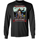 This Is How I Social Distance Old Biker Hoodie - Sweatshirt - Long Sleeve, Black, Long Sleeve