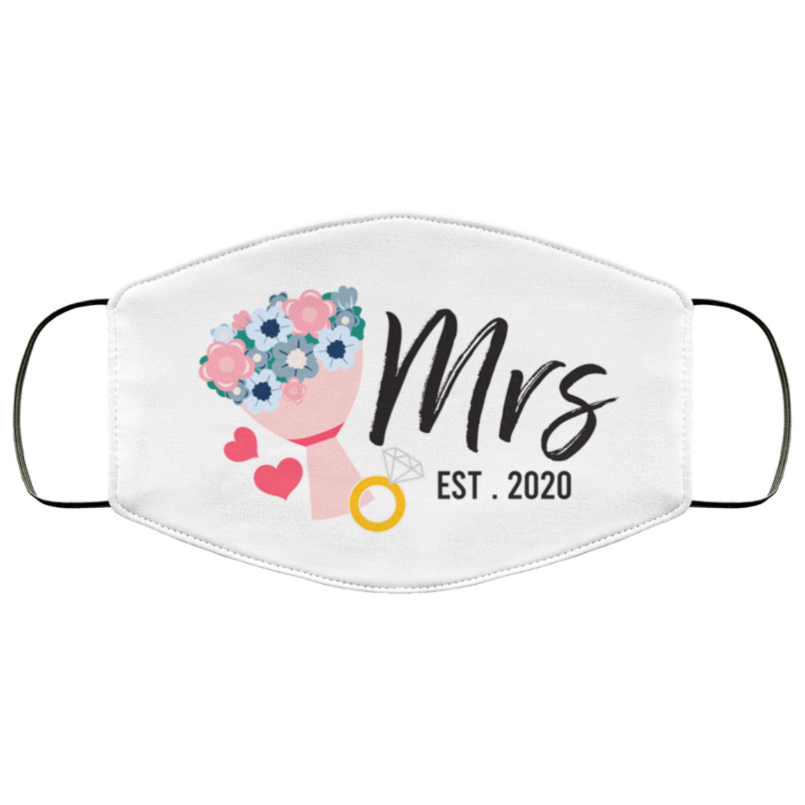Mr And Mrs Masks For Wedding Honeymoon - Bride And Groom Mask, White, Cloth Face Cover