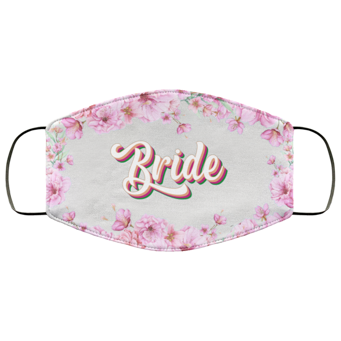 Bride Floral Washable Reusable Custom - Printed Cloth Face Mask Cover, White, Cloth Face Cover