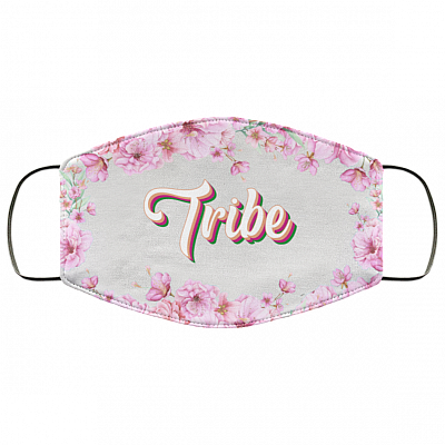 Tribe Floral Washable Reusable Custom - Printed Cloth Face Mask Cover, White, Cloth Face Cover
