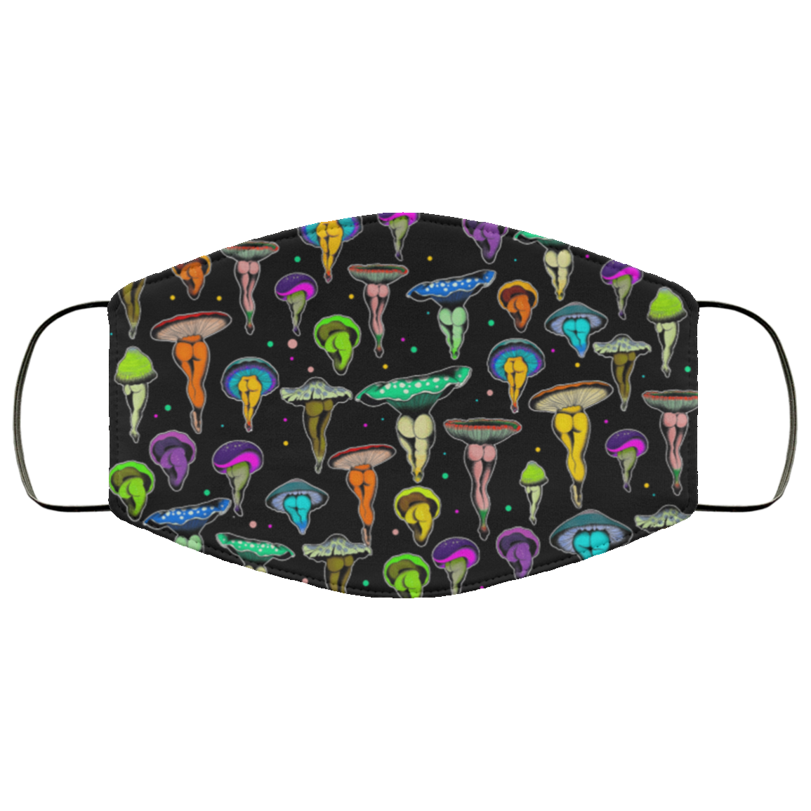 Mushroom Body - Washable Reusable Custom – Printed Cloth Face Mask Cover, Black, Cloth Face Cover