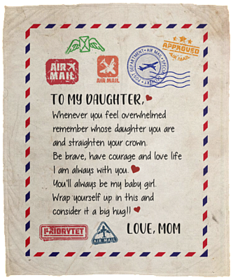 To My Daughter Blanket Mom To Daughter Gift - Daughter Fleece Blanket - Premium Sherpa Blanket Woven Blanket, White, Cozy Plush Fleece Blanket - 50x60