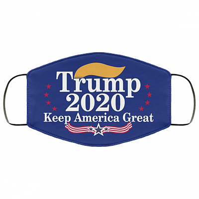 Trump 2020 Make American Great Again Washable Reusable Custom – Printed Cloth Face Mask Cover, White, Cloth Face Mask
