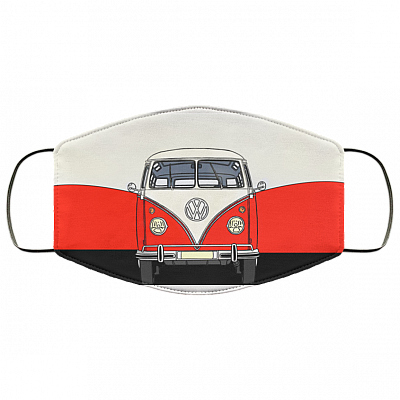 Camping Bus Van Washable Reusable Custom – Printed Cloth Face Mask Cover, White, Cloth Face Cover