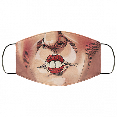 Winifred Mouth Hocus Pocus Washable Reusable Custom - Printed Cloth Face Mask Cover, White, Cloth Face Cover