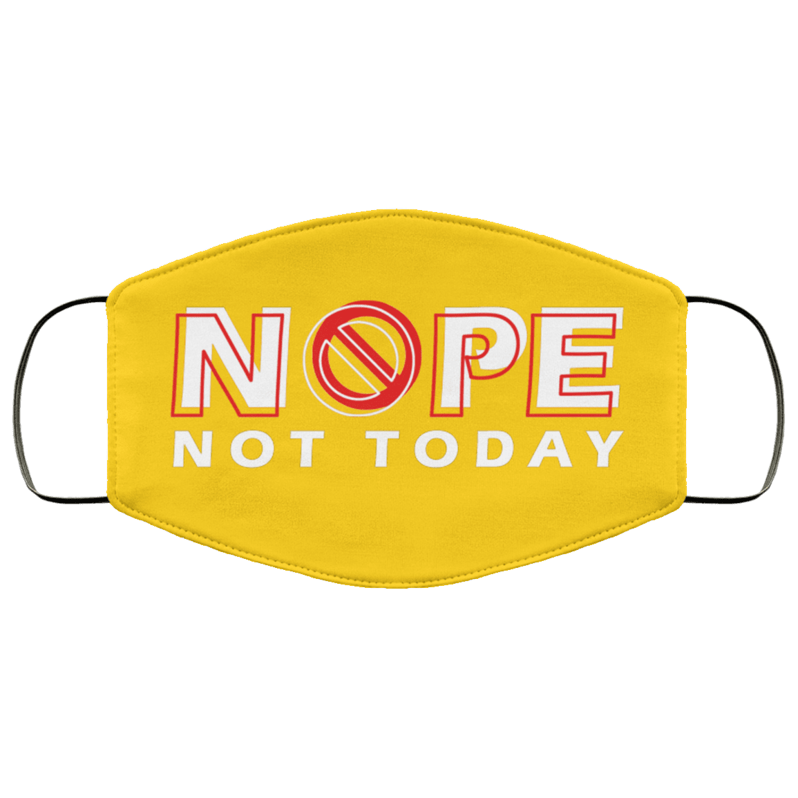 Nope Not Today Washable Reusable Custom – Printed Cloth Face Mask Cover - Funny Face Mask - Sarcastic Mask, Athletic Gold, Cloth Face Mask