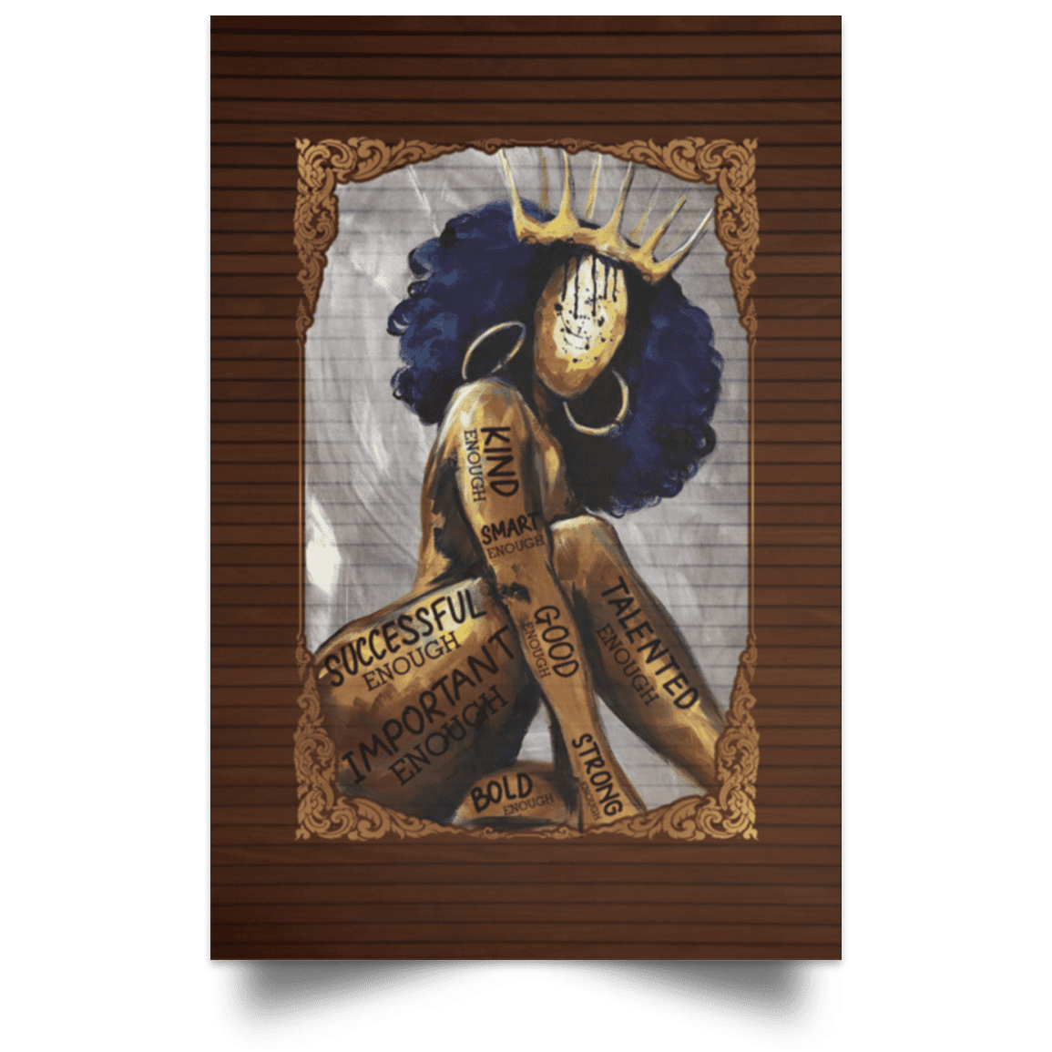 Black Melanin Queen Art Black Queen Melanin Queen Wear Crown Canvas